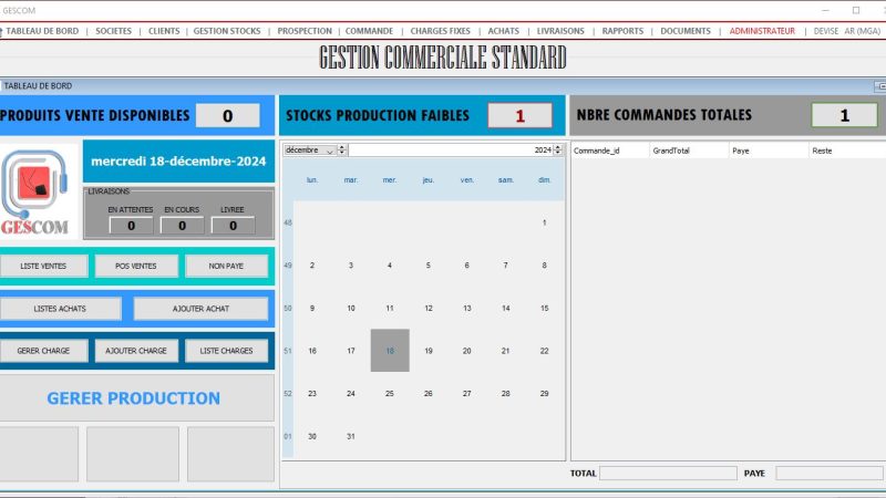 logiciel, desktop, gescom, standard, gestion, stock, ventes, facturation, suivies, production